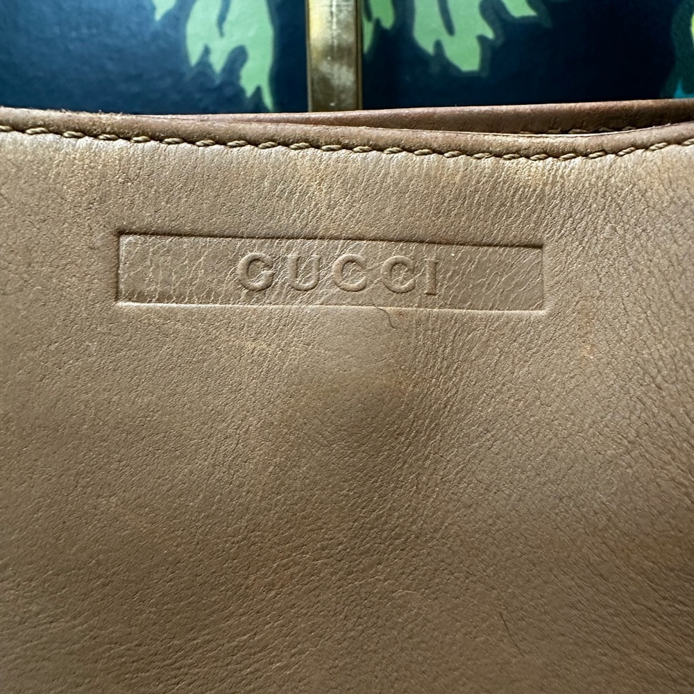 Vintage Gucci Leather Tote with Web Handles – Made in Italy - Picture 6 of 14